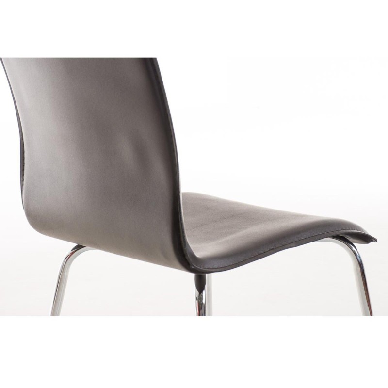 Silla de Confidente MIKI, tapizada en piel color negro