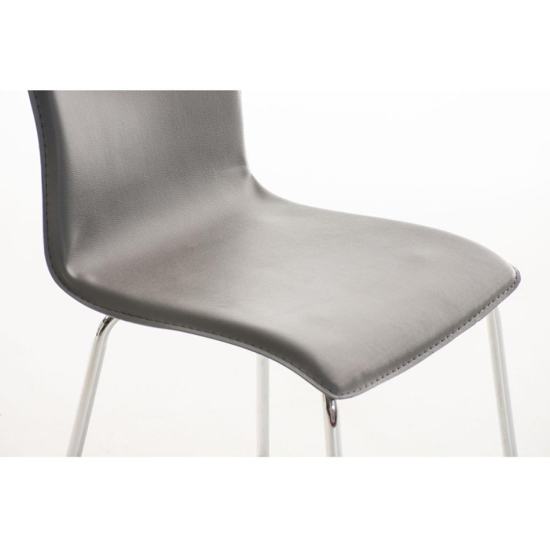 Silla de Confidente MIKI, tapizada en piel color negro