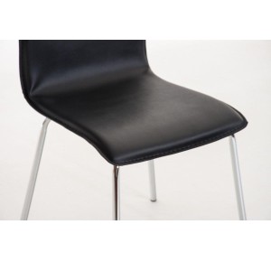 Silla de Confidente MIKI, tapizada en piel color negro