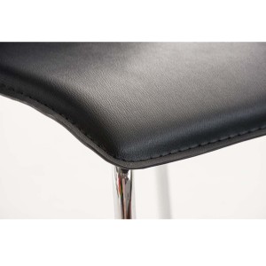 Silla de Confidente MIKI, tapizada en piel color negro