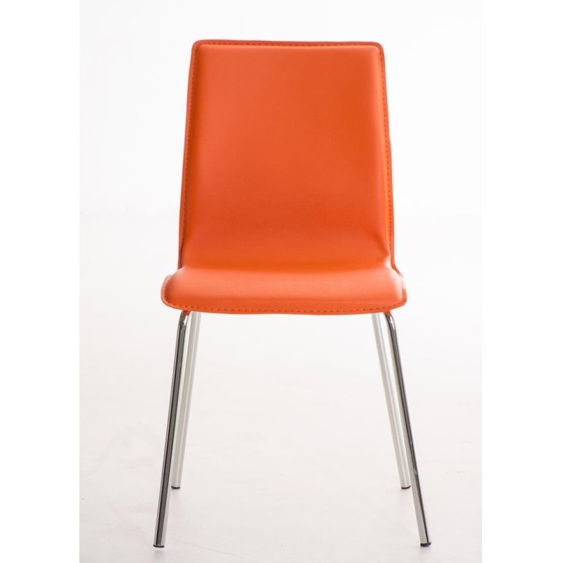 Silla de Confidente MIKI, tapizada en piel color negro