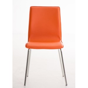 Silla de Confidente MIKI, tapizada en piel color negro