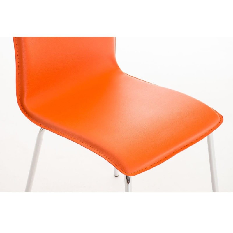 Silla de Confidente MIKI, tapizada en piel color negro