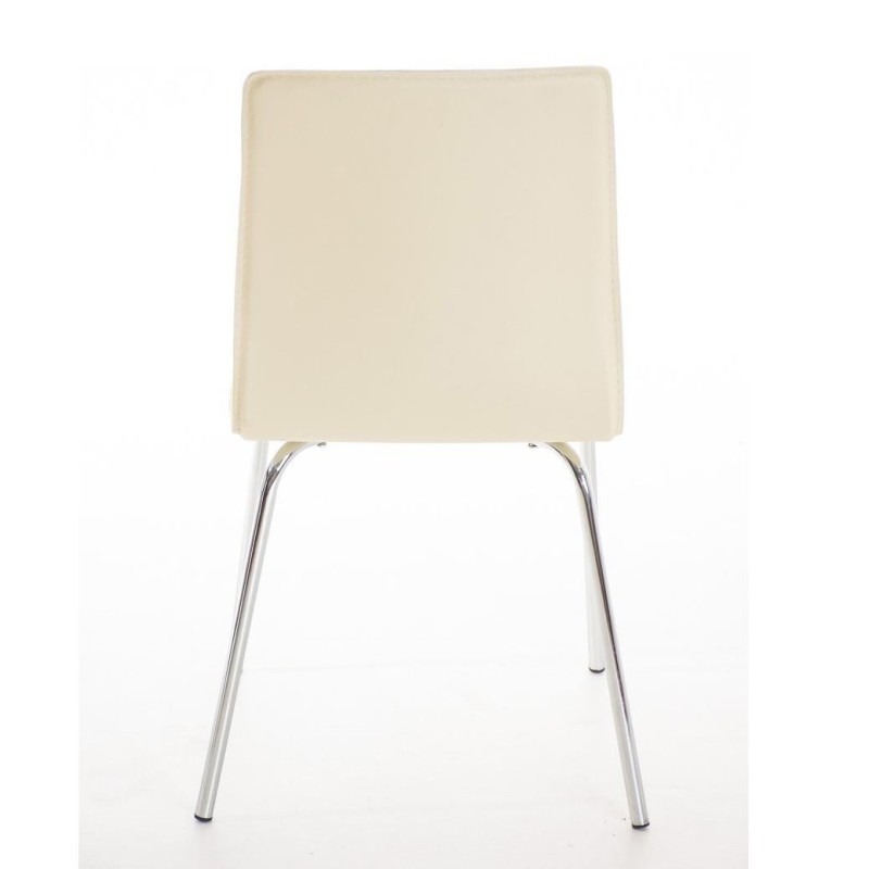 Silla de Confidente MIKI, tapizada en piel color negro