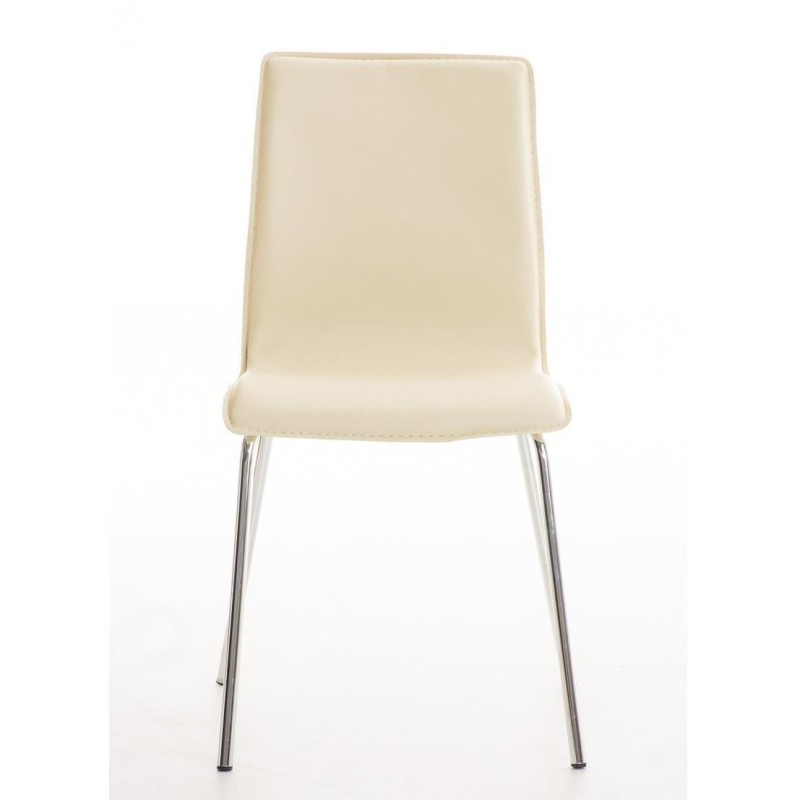 Silla de Confidente MIKI, tapizada en piel color negro