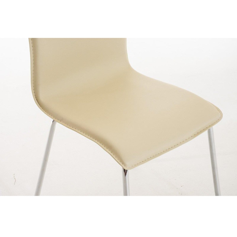 Silla de Confidente MIKI, tapizada en piel color negro