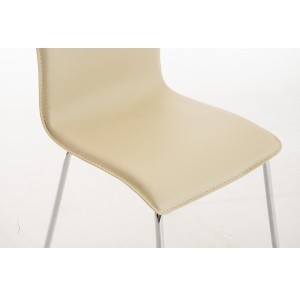 Silla de Confidente MIKI, tapizada en piel color negro