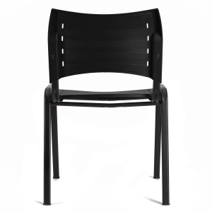 Silla de Confidente ELVA, apilable, Color Negro y Patas Negras