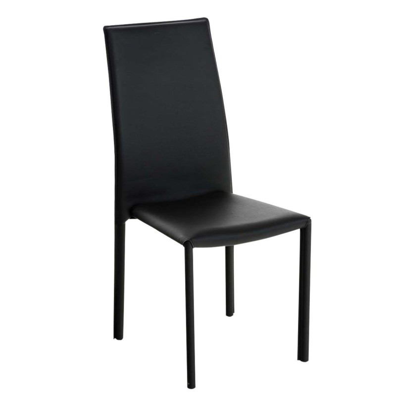 Silla de Confidente LAURA, tapizada en piel color negro