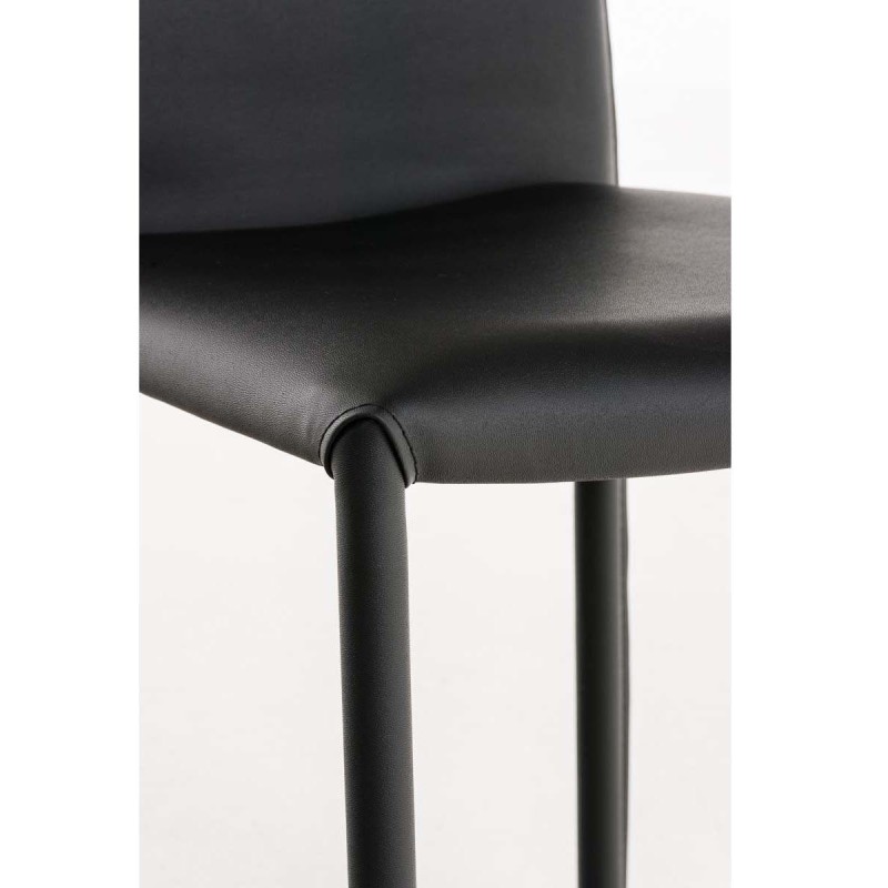 Silla de Confidente LAURA, tapizada en piel color negro