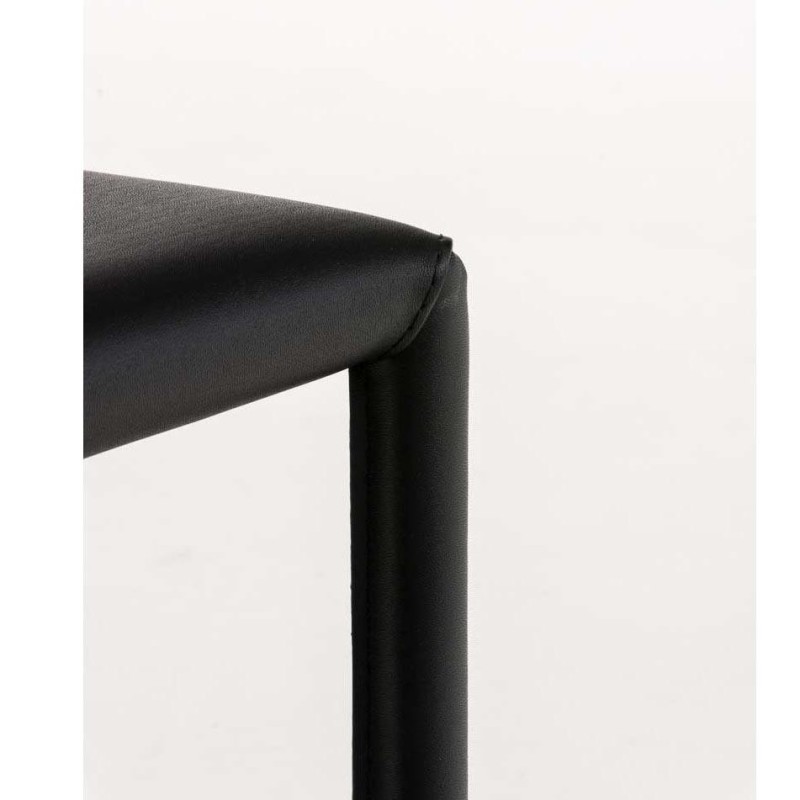 Silla de Confidente LAURA, tapizada en piel color negro