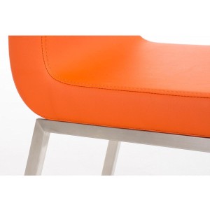 Silla de Confidente COLOMO, de acero inoxidable y tapizada en piel color negro