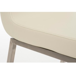 Silla de Confidente COLOMO, de acero inoxidable y tapizada en piel color negro