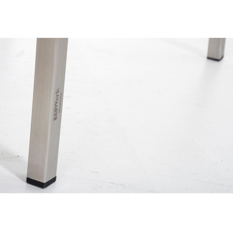 Silla de Confidente COLOMO, de acero inoxidable y tapizada en piel color negro