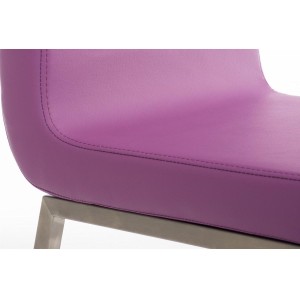 Silla de Confidente COLOMO, de acero inoxidable y tapizada en piel color negro