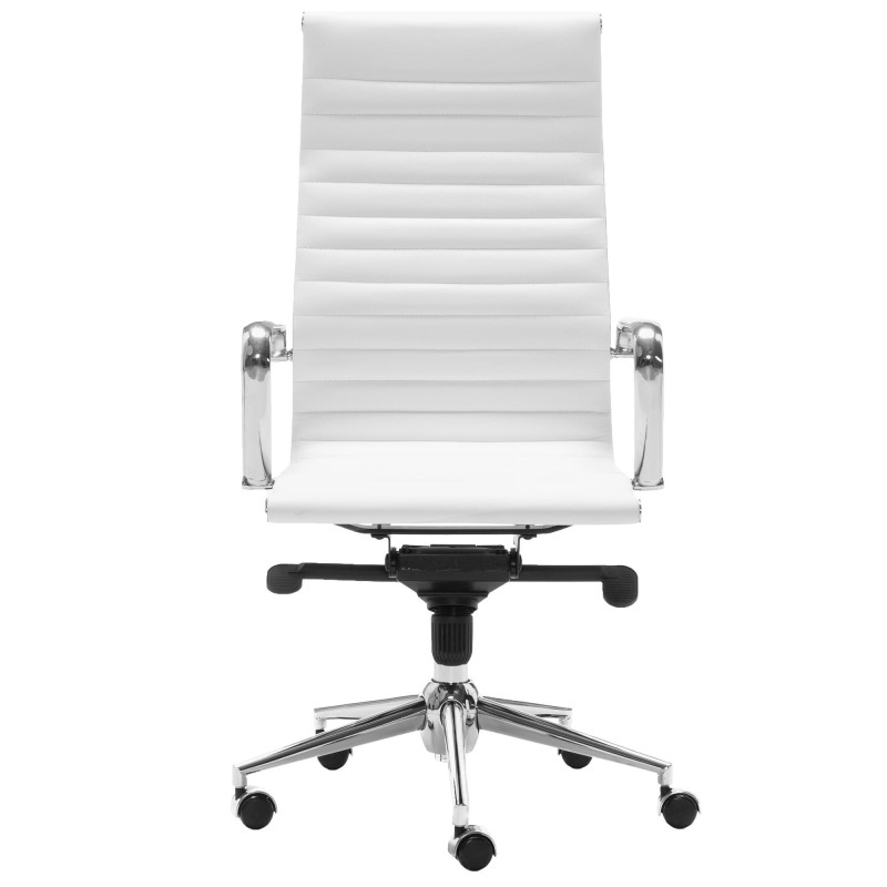 Silla de oficina DORIS, estructura cromada, en piel negra