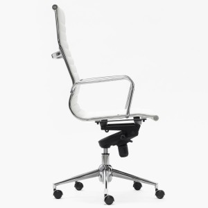 Silla de oficina DORIS, estructura cromada, en piel negra