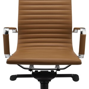 Silla de oficina DORIS, estructura cromada, en piel negra