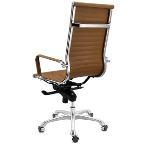 Silla de oficina DORIS, estructura cromada, en piel negra