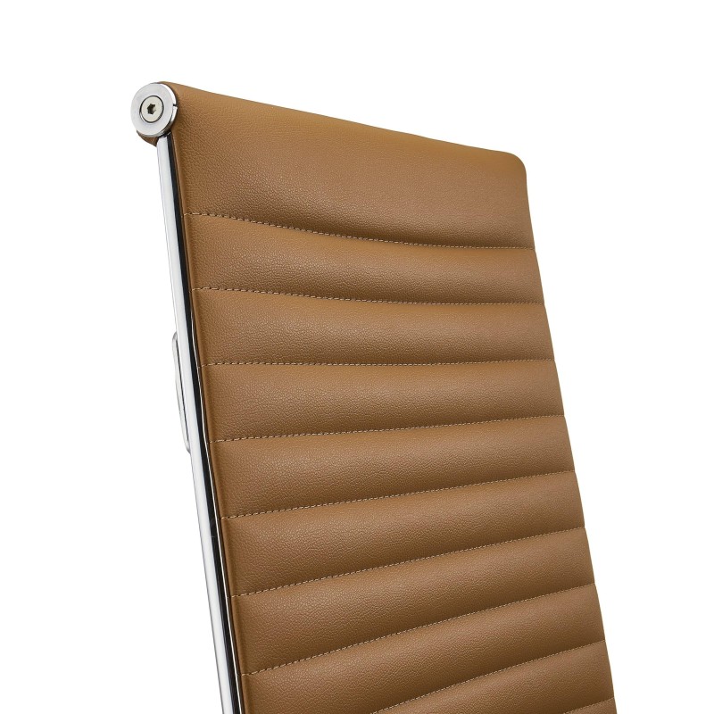 Silla de oficina DORIS, estructura cromada, en piel negra