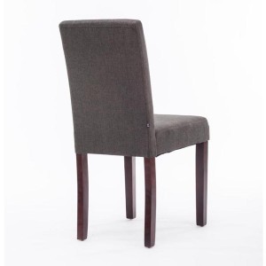 Silla de Confidente MITA TELA, patas marrones en color gris claro