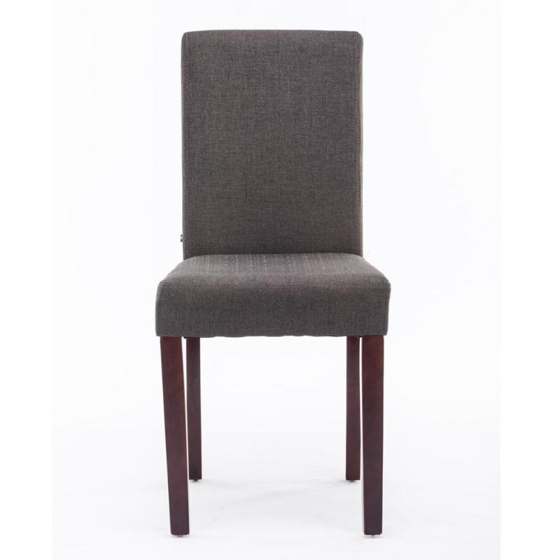 Silla de Confidente MITA TELA, patas marrones en color gris claro