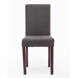 Silla de Confidente MITA TELA, patas marrones en color gris claro