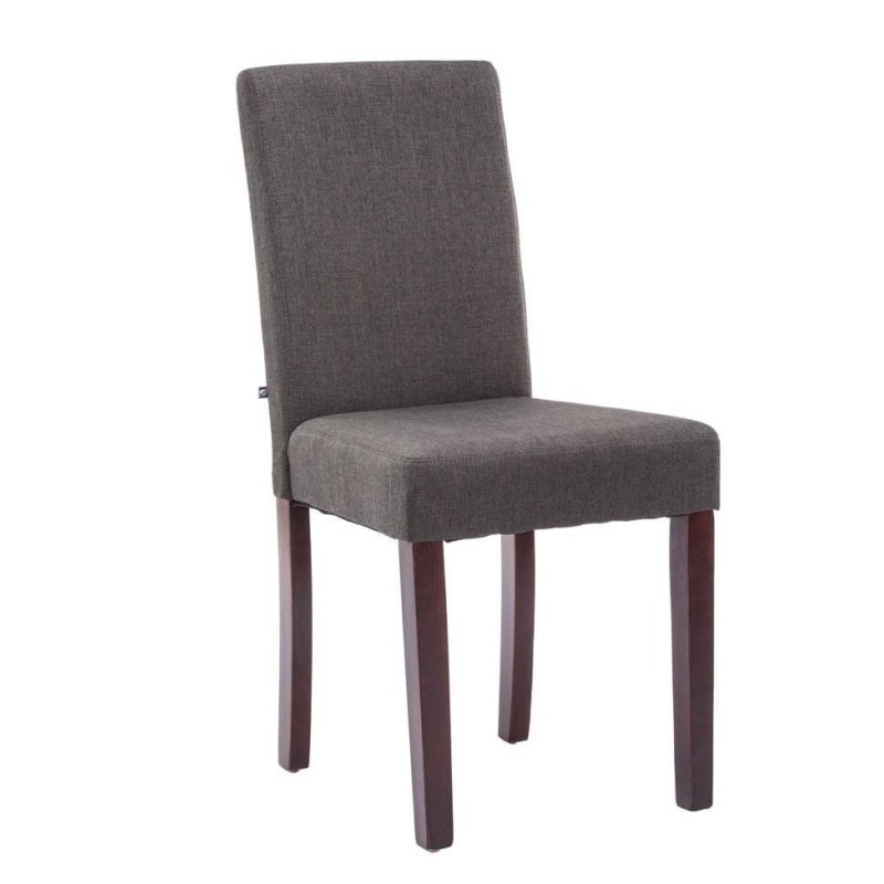 Silla de Confidente MITA TELA, patas marrones en color gris claro