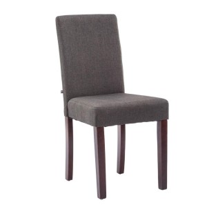 Silla de Confidente MITA TELA, patas marrones en color gris claro