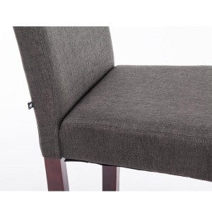 Silla de Confidente MITA TELA, patas marrones en color gris claro