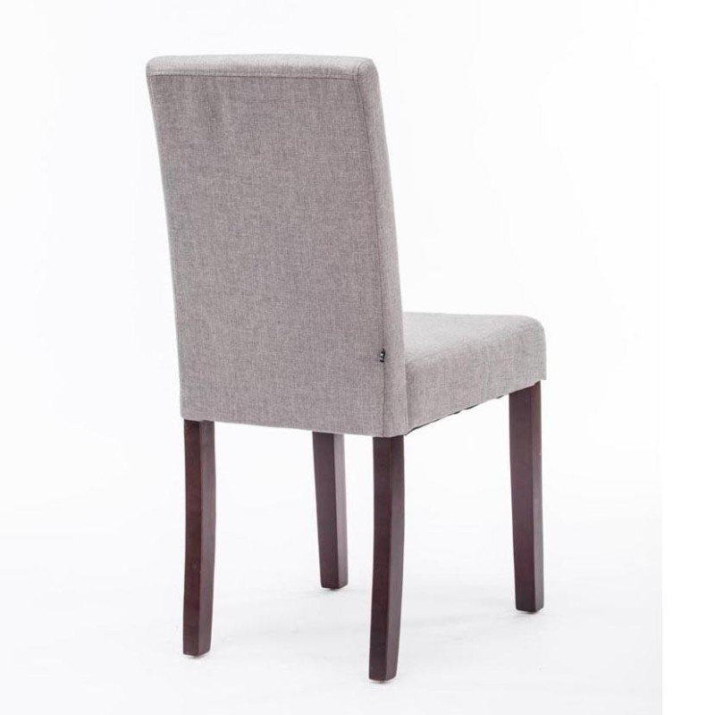 Silla de Confidente MITA TELA, patas marrones en color gris claro