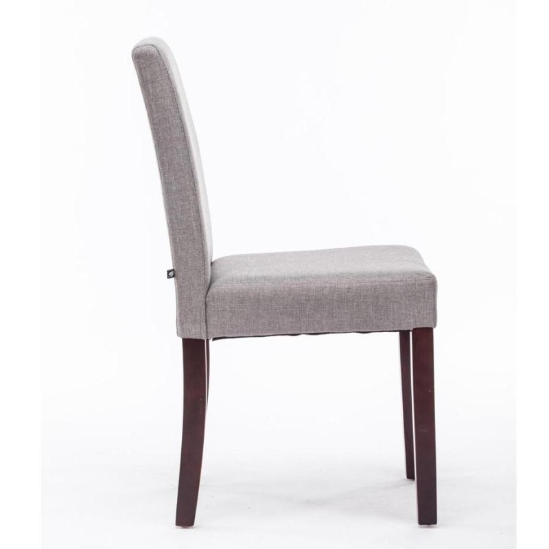 Silla de Confidente MITA TELA, patas marrones en color gris claro