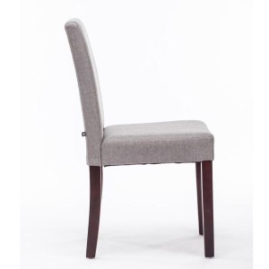 Silla de Confidente MITA TELA, patas marrones en color gris claro