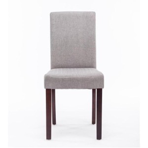 Silla de Confidente MITA TELA, patas marrones en color gris claro