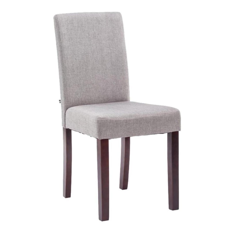 Silla de Confidente MITA TELA, patas marrones en color gris claro