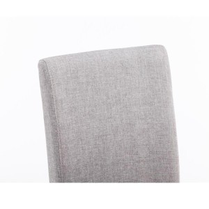 Silla de Confidente MITA TELA, patas marrones en color gris claro