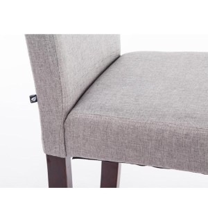 Silla de Confidente MITA TELA, patas marrones en color gris claro