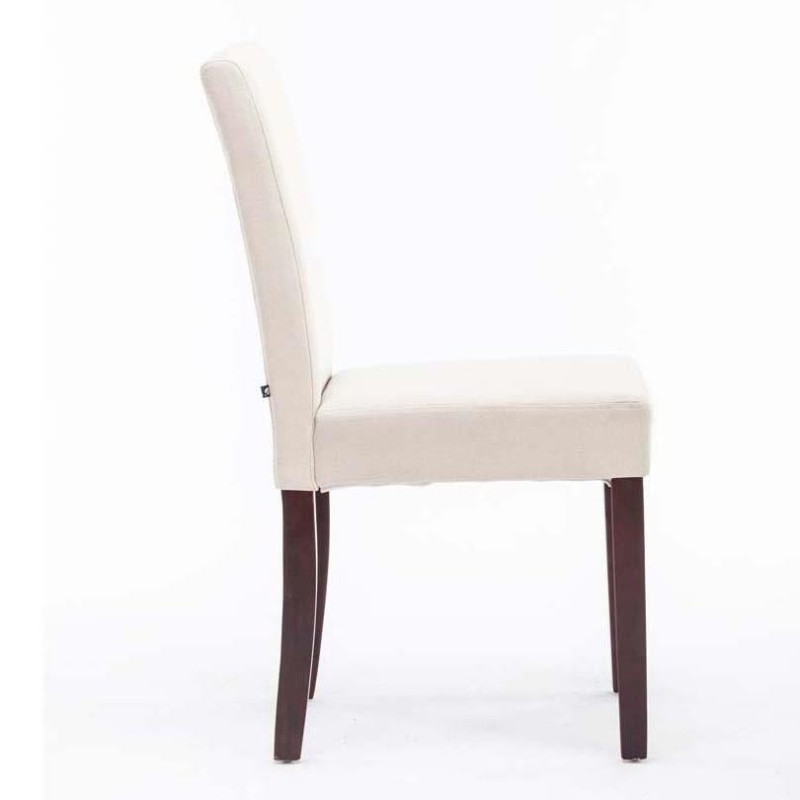 Silla de Confidente MITA TELA, patas marrones en color gris claro