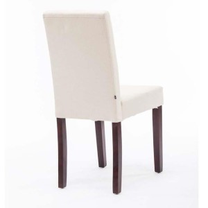 Silla de Confidente MITA TELA, patas marrones en color gris claro