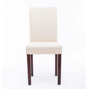 Silla de Confidente MITA TELA, patas marrones en color gris claro