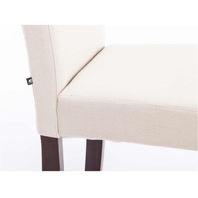 Silla de Confidente MITA TELA, patas marrones en color gris claro