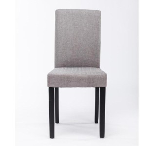 Silla de Confidente MITA TELA, patas negras en color gris claro