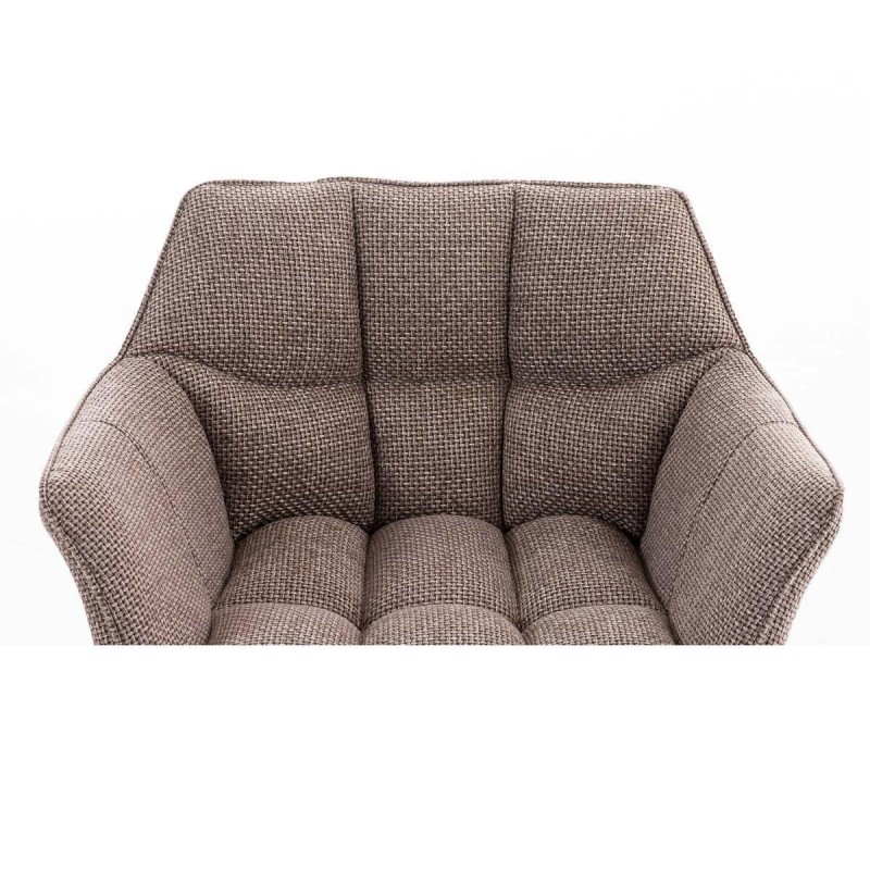 Silla de confidente OCTAVIO TELA, estructura en negro y tapizado en blanco