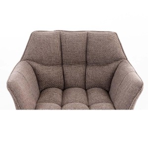 Silla de confidente OCTAVIO TELA, estructura en negro y tapizado en blanco