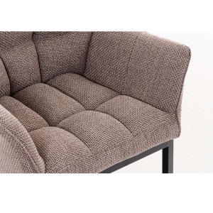 Silla de confidente OCTAVIO TELA, estructura en negro y tapizado en blanco