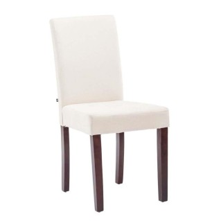 Silla de Confidente MITA TELA, patas marrones en color crema