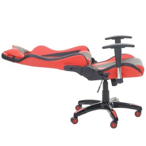 Silla gaming RACING LUCA, reclinable, en piel color negro/rojo