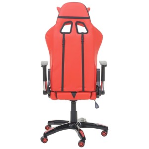 Silla gaming RACING LUCA, reclinable, en piel color negro/rojo