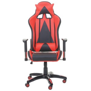 Silla gaming RACING LUCA, reclinable, en piel color negro/rojo