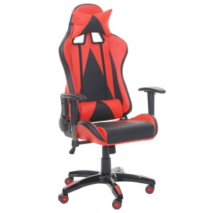 Silla gaming RACING LUCA, reclinable, en piel color negro/rojo